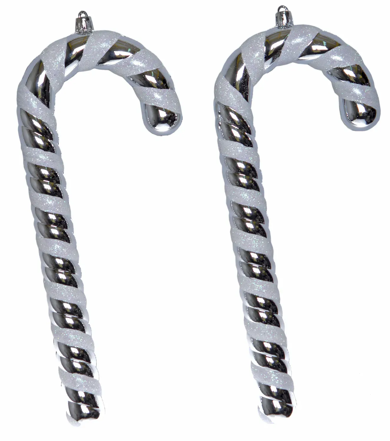 Komplet 2 lasek cukrowych na choinkę 5431 biało-czerwone