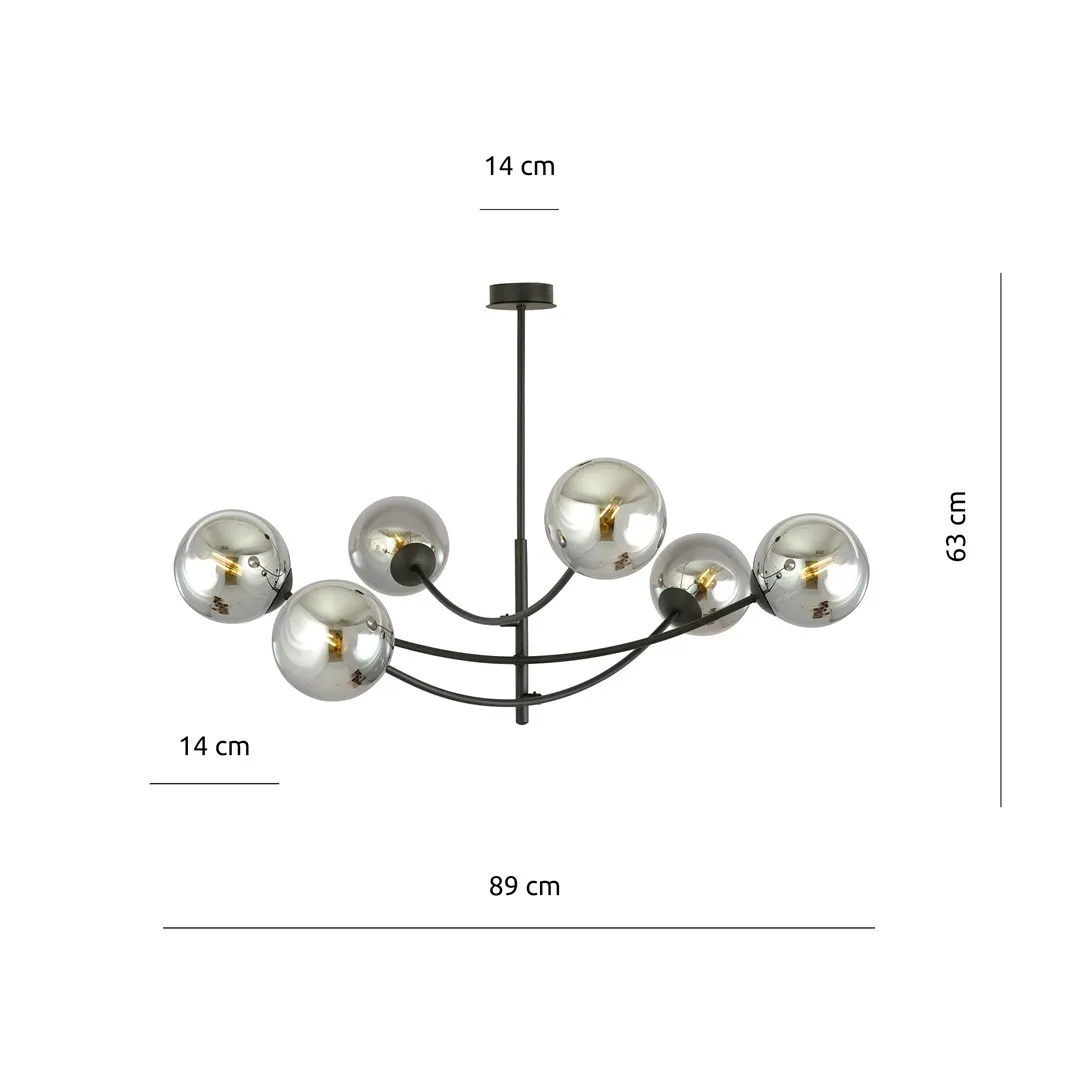 Lampa sufitowa HUNTER 6 czarny grafitowy — zdjęcie 10