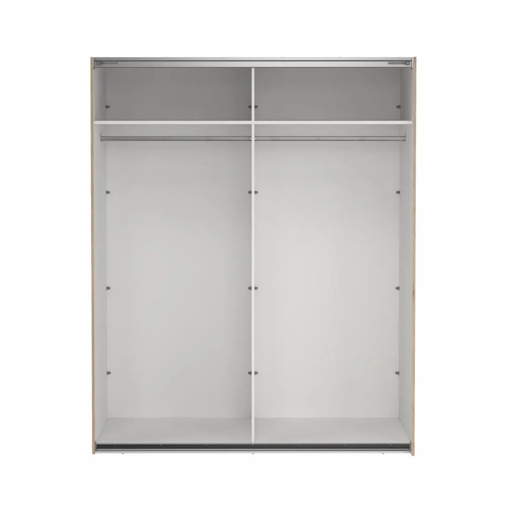 Szafa przesuwna 2-drzwiowa z lustrem BERGAMO 180 x 220 cm Jackson Hickory - TV_65200/08HLHLMI