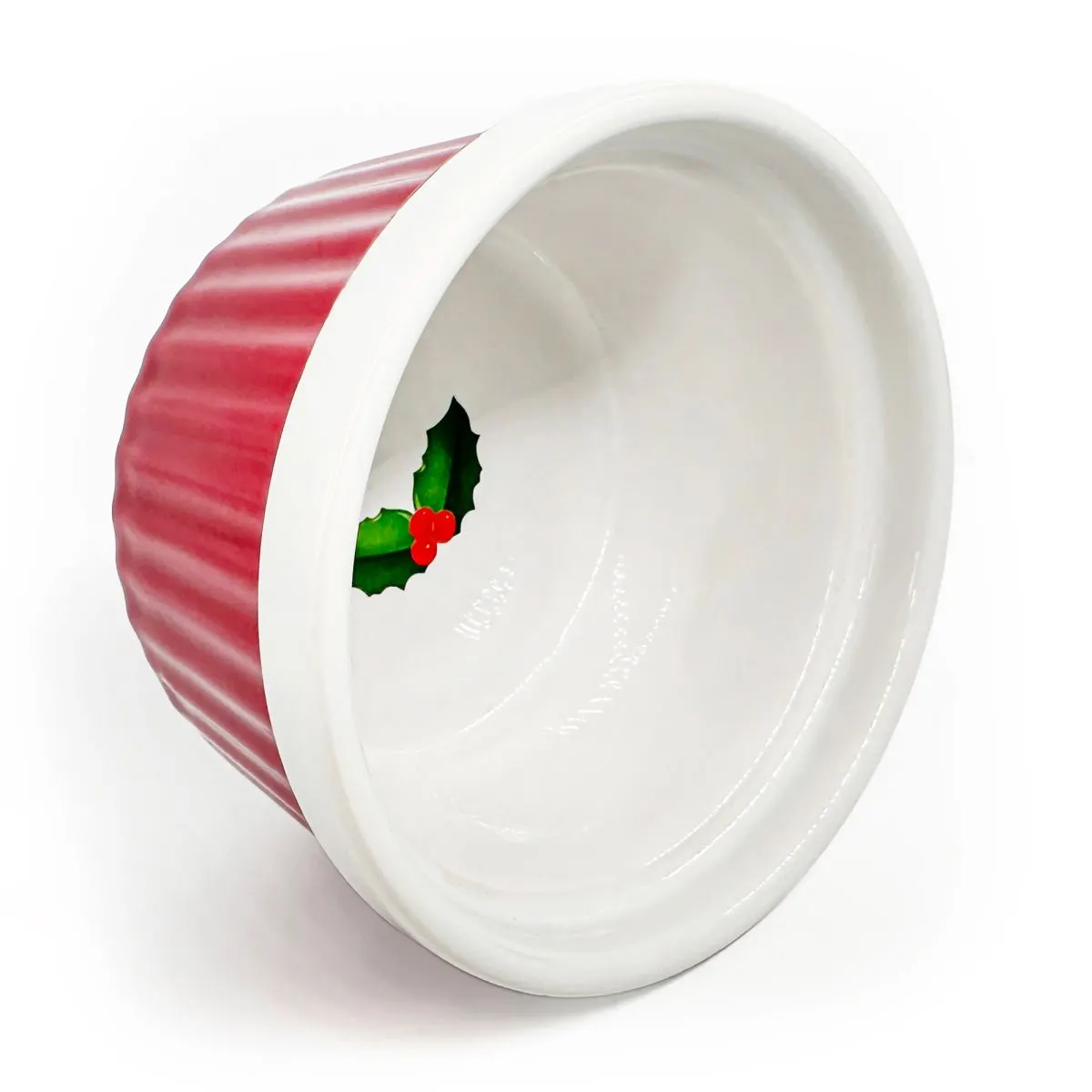 Kokilka okrągła DUKA LYCKLIG z motywem liścia 9 cm ceramiczna