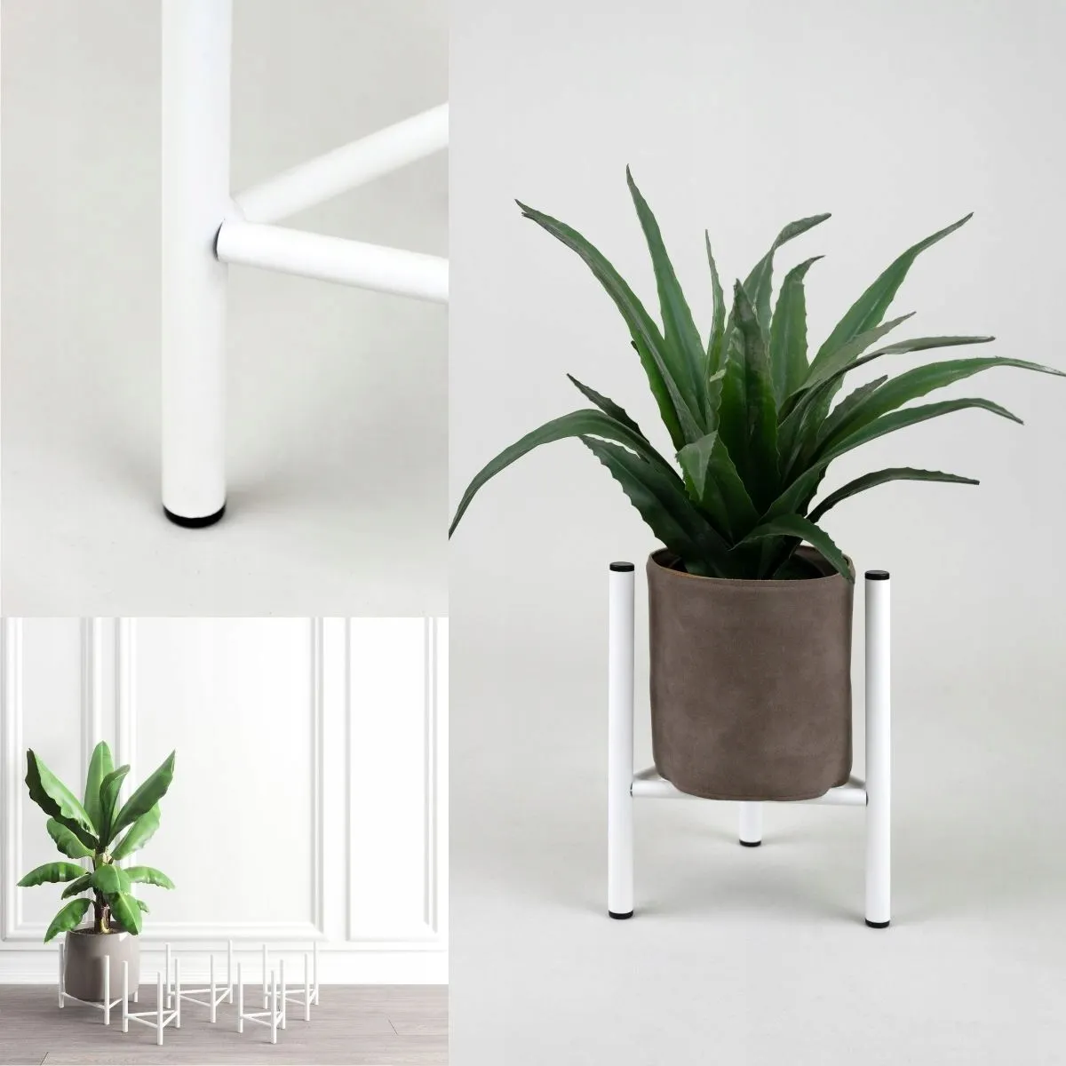 Kwietnik-stojak na donice metalowy DIJON S biały - LD_TZ000139