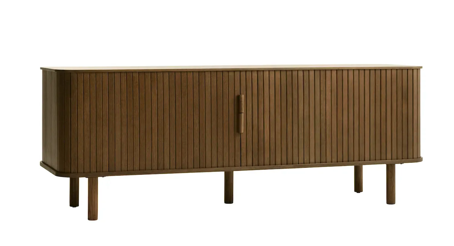 Szafka RTV CAVO 2-drzwiowa ryflowana 160 cm - dąb wędzony