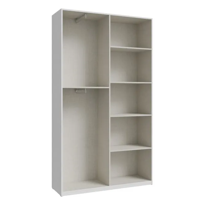Szafa 2-drzwiowa HOME NOOK 2 drążki i półki 120cm biała - HMNS922-120
