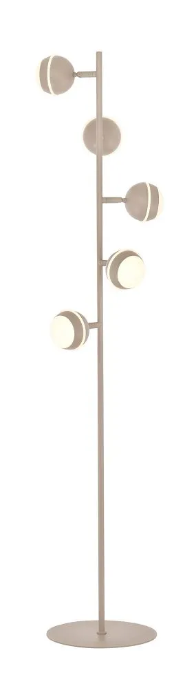 image lampa stojąca, kula lampowa, metalowy stojak, oświetlenie LED, nowoczesny design/lampe