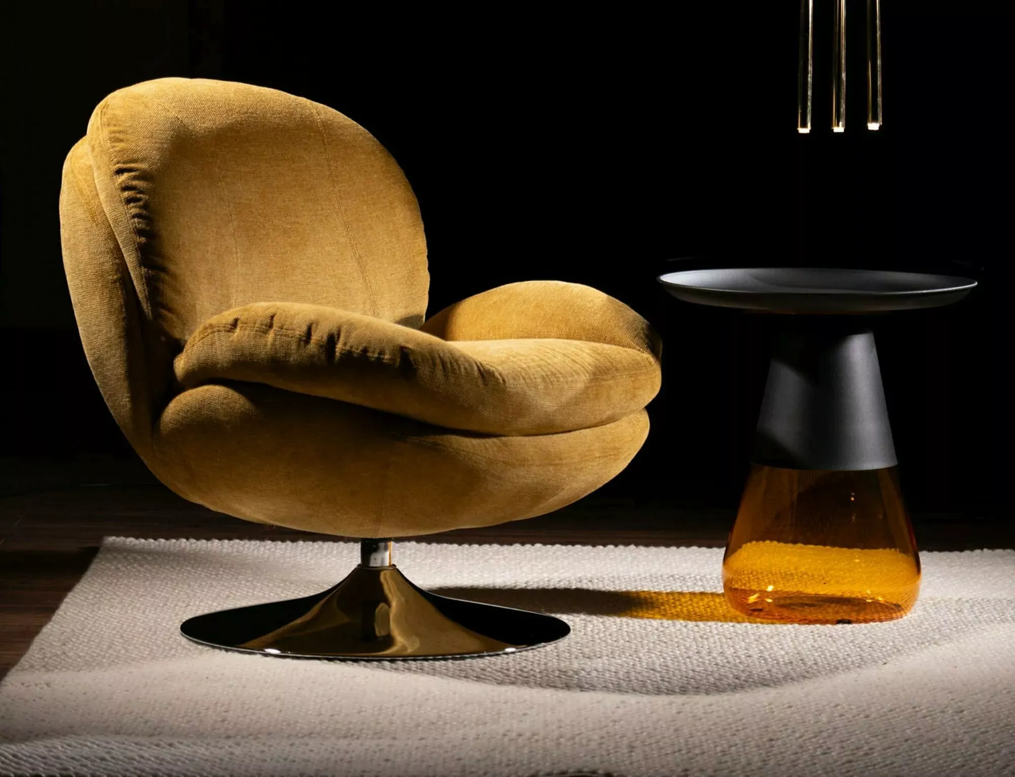 Fotel obrotowy BRIGITTE BREGO curry chromowana noga Signal - BRIGITTEBRCU