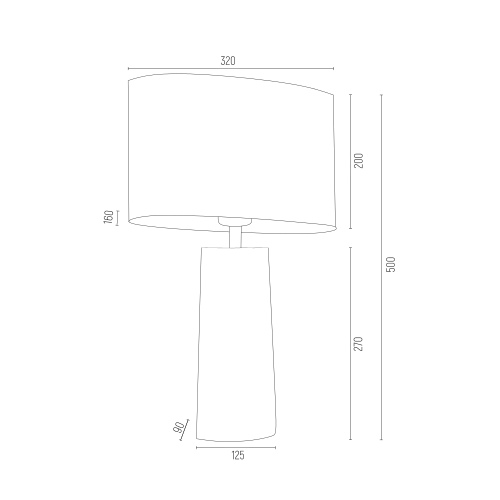 Lampa stołowa PRATO szklana miodowa chromowana turkusowa 50cm - 3842