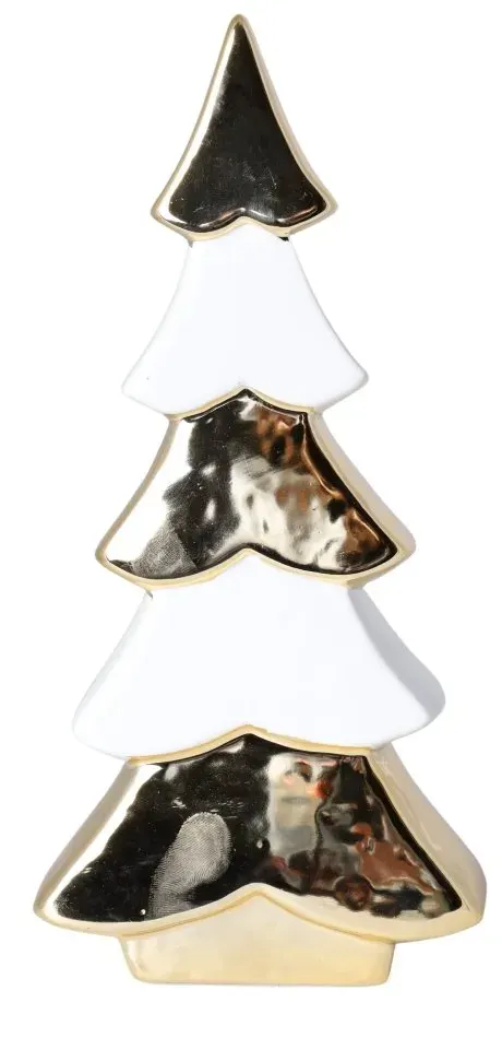 CHOINKA ceramiczna DUŻA 3754 biało-złota CHOINKA ceramiczna DUŻA 3754 biało-złota