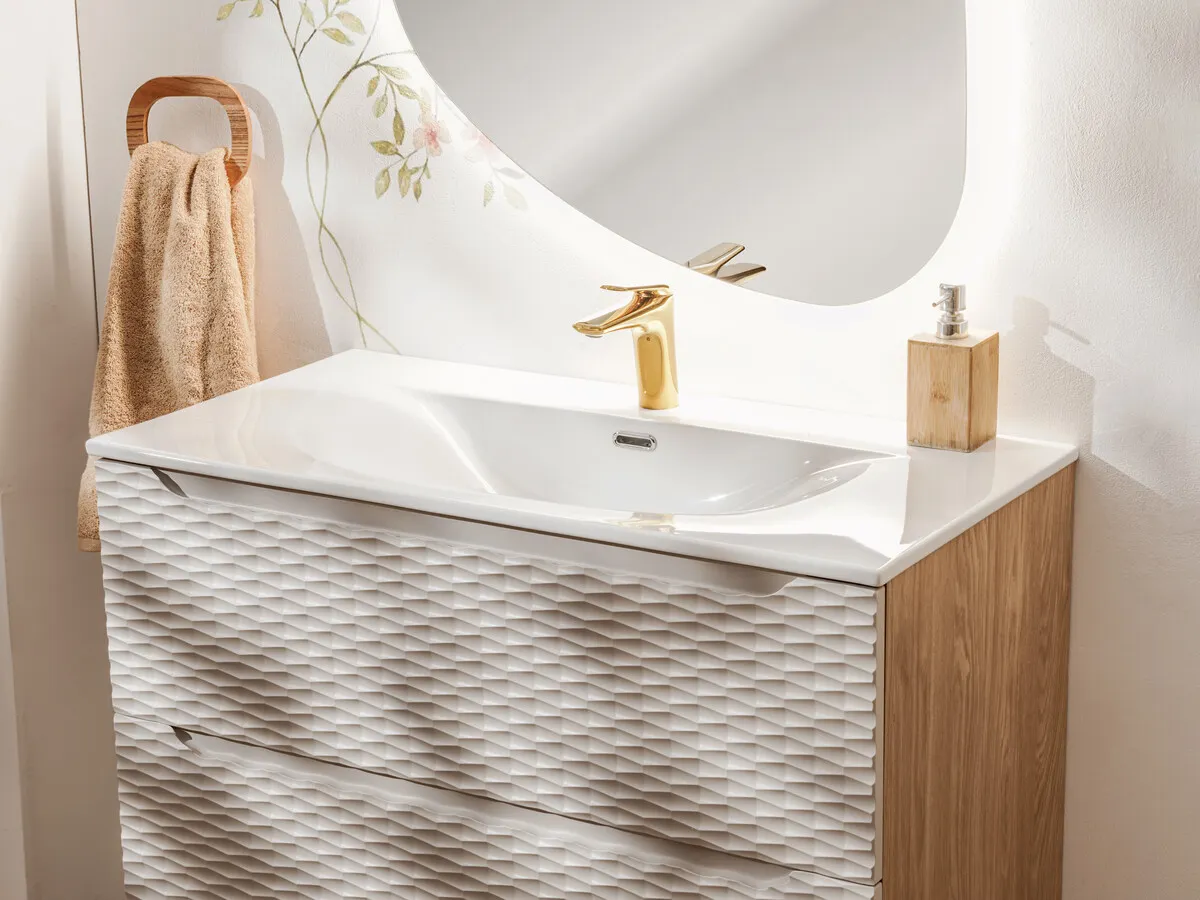 Umywalka meblowa SKY DP biała 101x46cm (bezpiecznie pakowana) - SKY_100/DP-8099