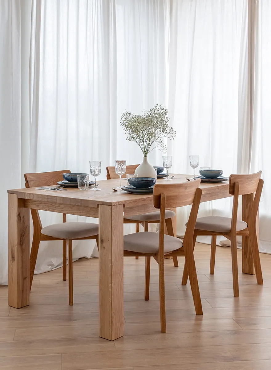 Stół dębowy GAIA 100x200, blat 4cm - dąb olejowany - GAIA100X200