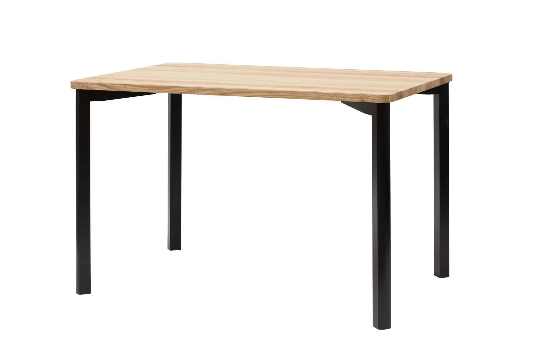 Stół jesionowy prostokątny TRIVENTI 80x120 naturalny czarne zaokrąglone nogi