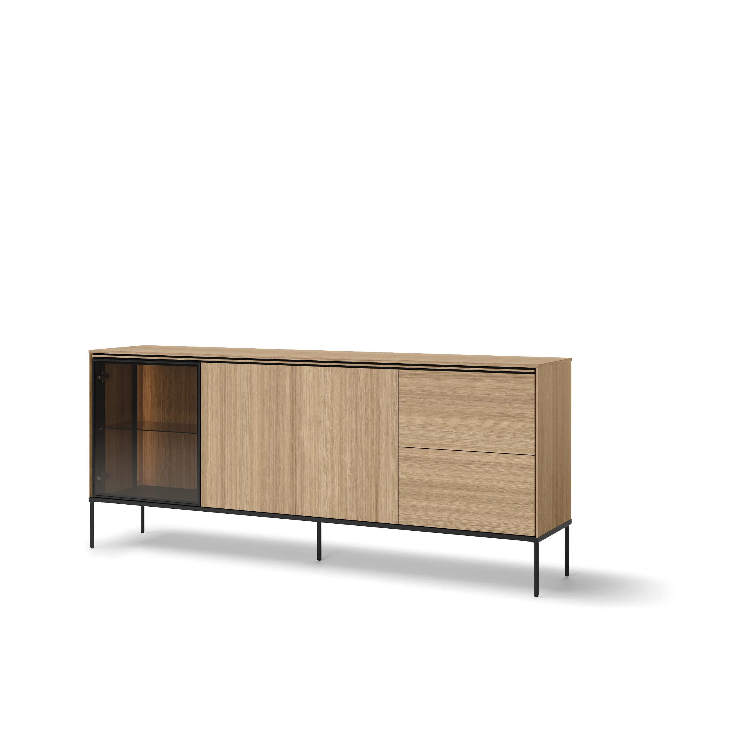 Komoda 3-drzwiowa z szufladami VISSO VI-06 200cm dąb