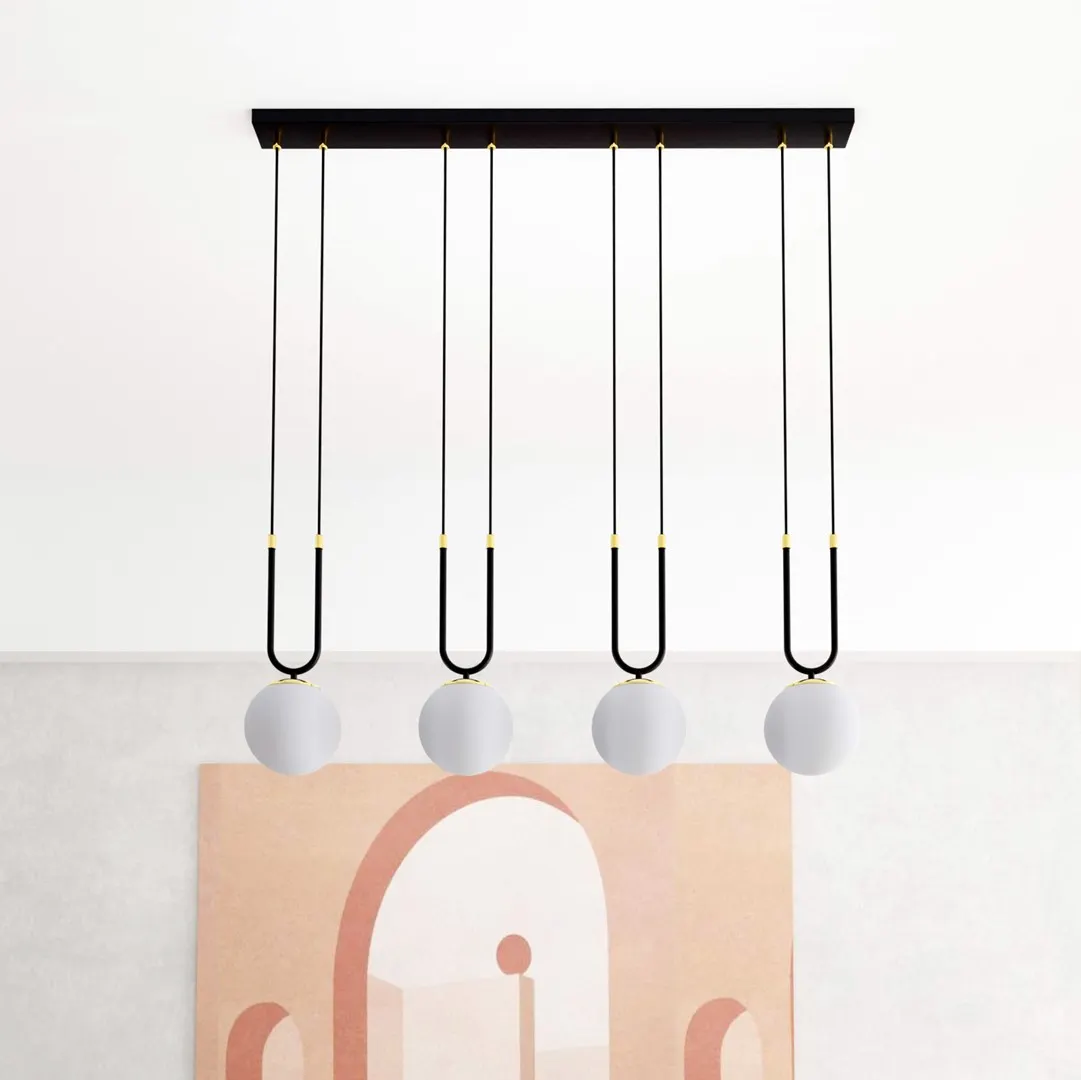 Lampa wisząca GLAM 4 czarny biały — zdjęcie 7