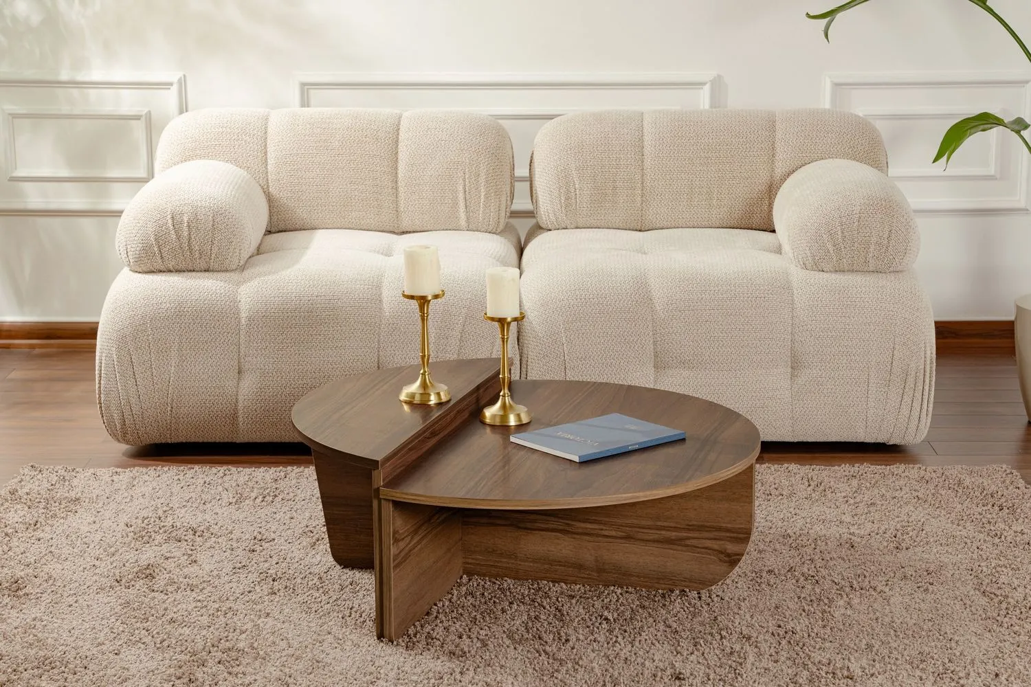 Stolik kawowy ORION 90x90 2-el. orzechowy - ASI_241NRD1218