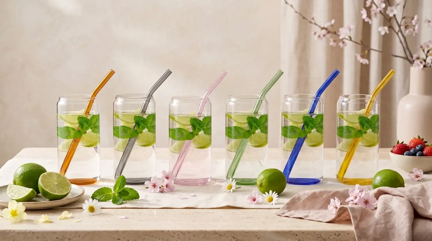 Zestaw 6 szklanek ze słomkami VIVO 500 ml kolorowy - ND_32231