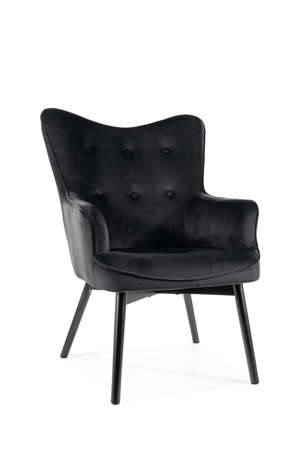 Fotel CARMEN VELVET Bluvel 19 czarny czarny mat