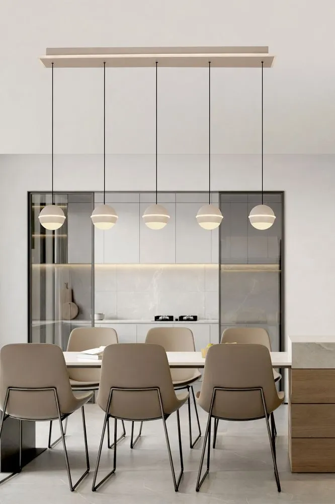 Lampa wisząca prosta BIARRITZ 5 LED kaszmirowa — zdjęcie 2