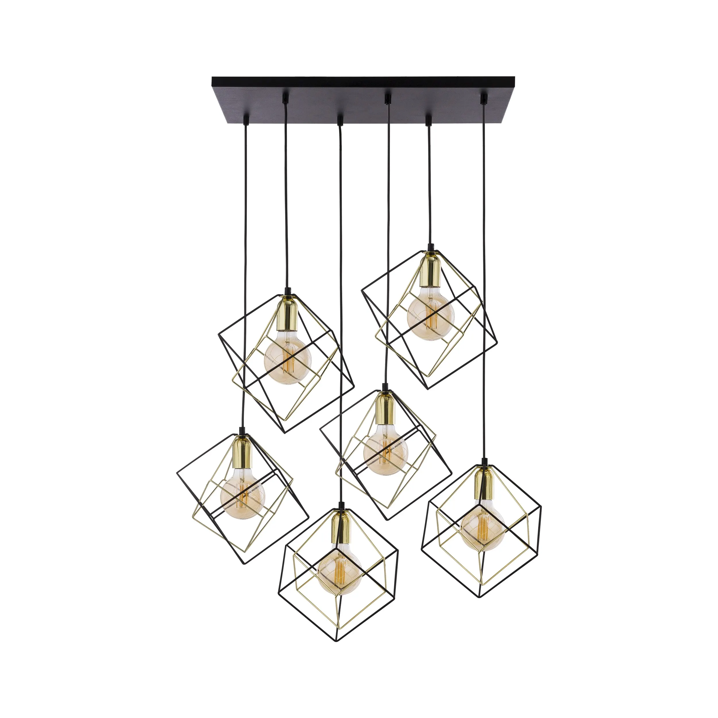 Lampa wisząca ALAMBRE czarna ze złotymi elementami 140x78cm