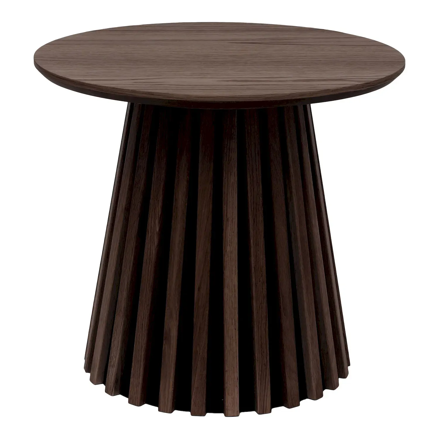 Stolik boczny OSAKA okrągły 50cm fornir dębowy wędzony