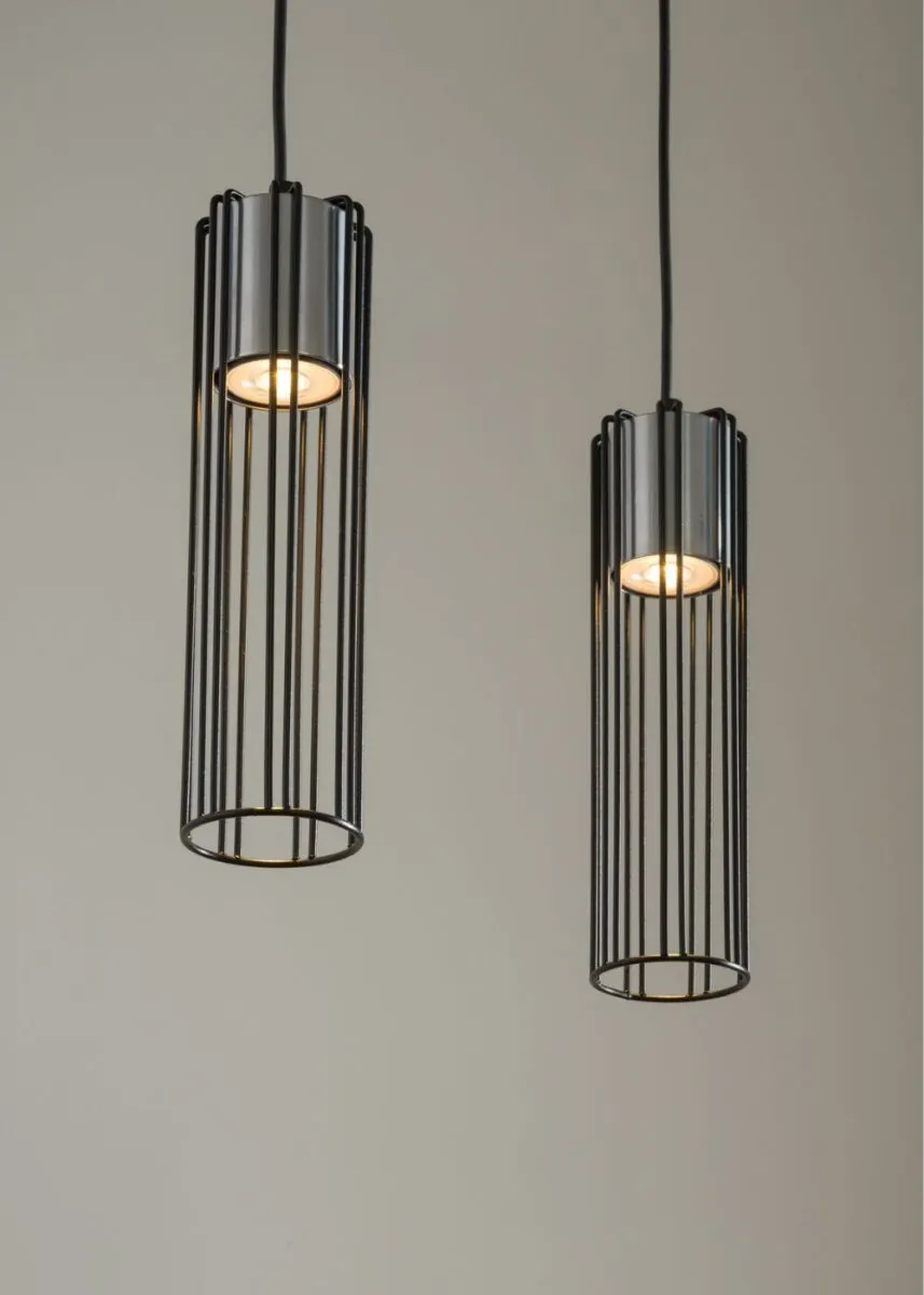 Lampa wisząca FOBIA 2 czarno-srebrna - SI_33451