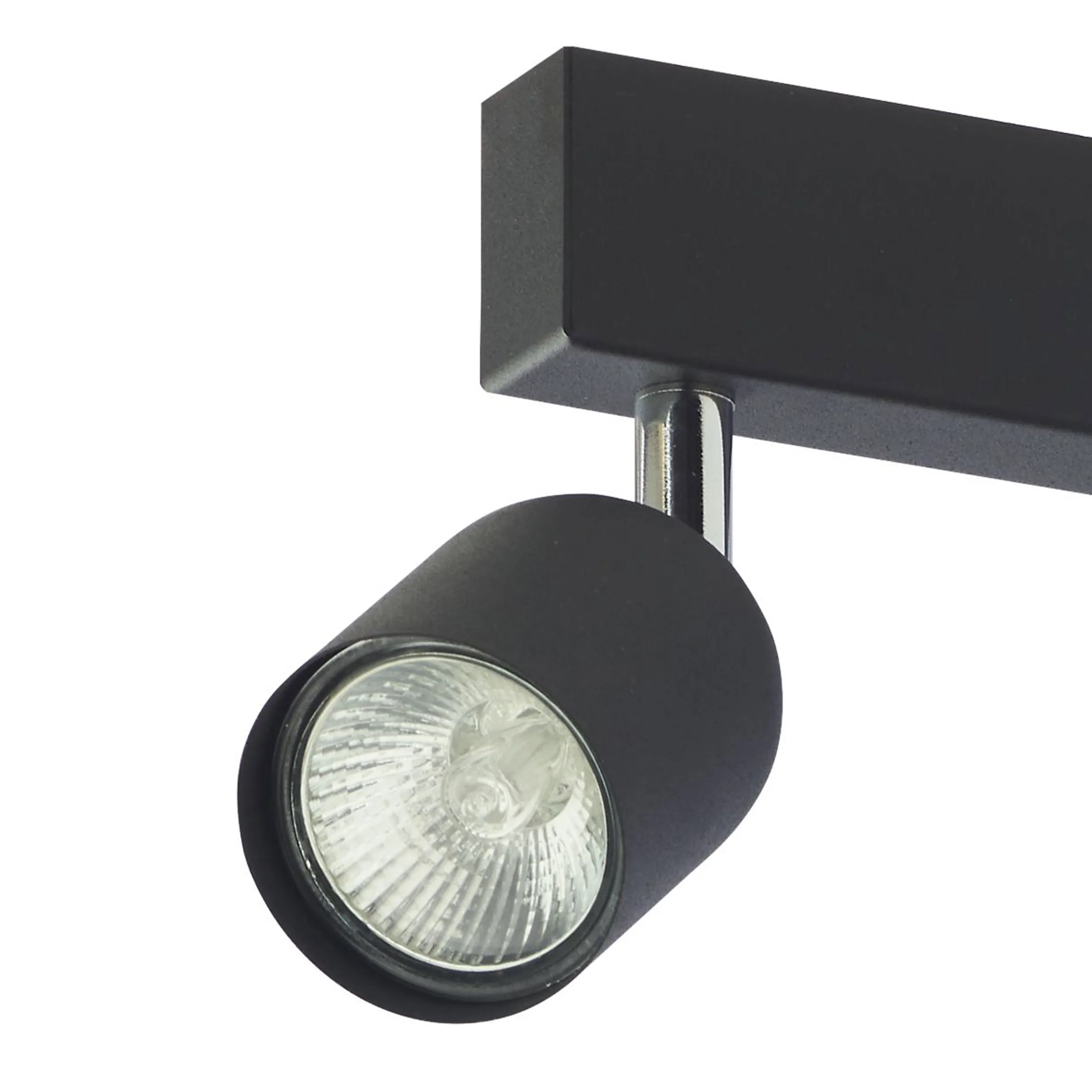 Lampa sufitowa TOP czarna z chromowanymi elementami regulowana na metalowej listwie 84x18x16cm - TK_1009