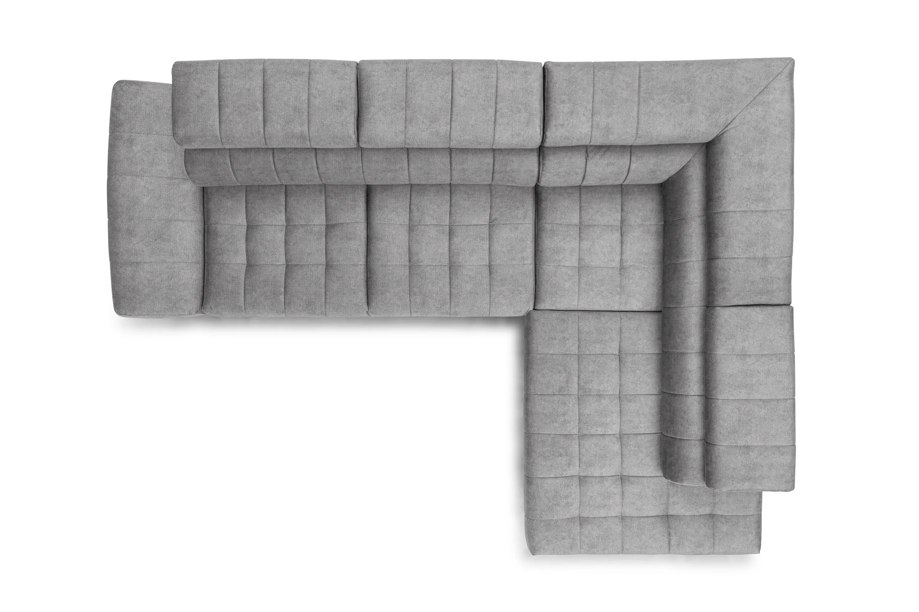 Narożnik prawostronny VALORIS L regulowane zagłówki i podłokietniki tkanina Perfect Harmony 80 jasnoszary - B_162924