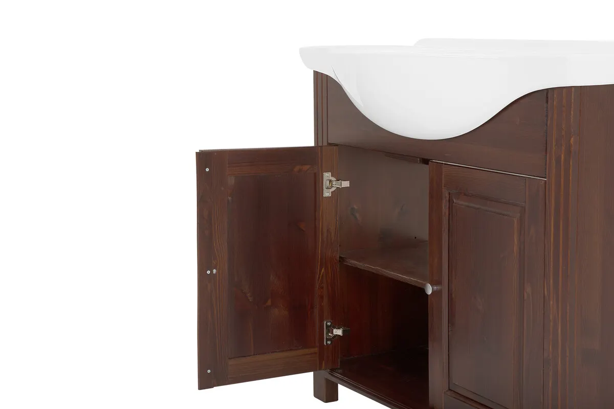 Szafka pod umywalkę 2-drzwiowa RETRO ciemny brąz 85x81x35cm