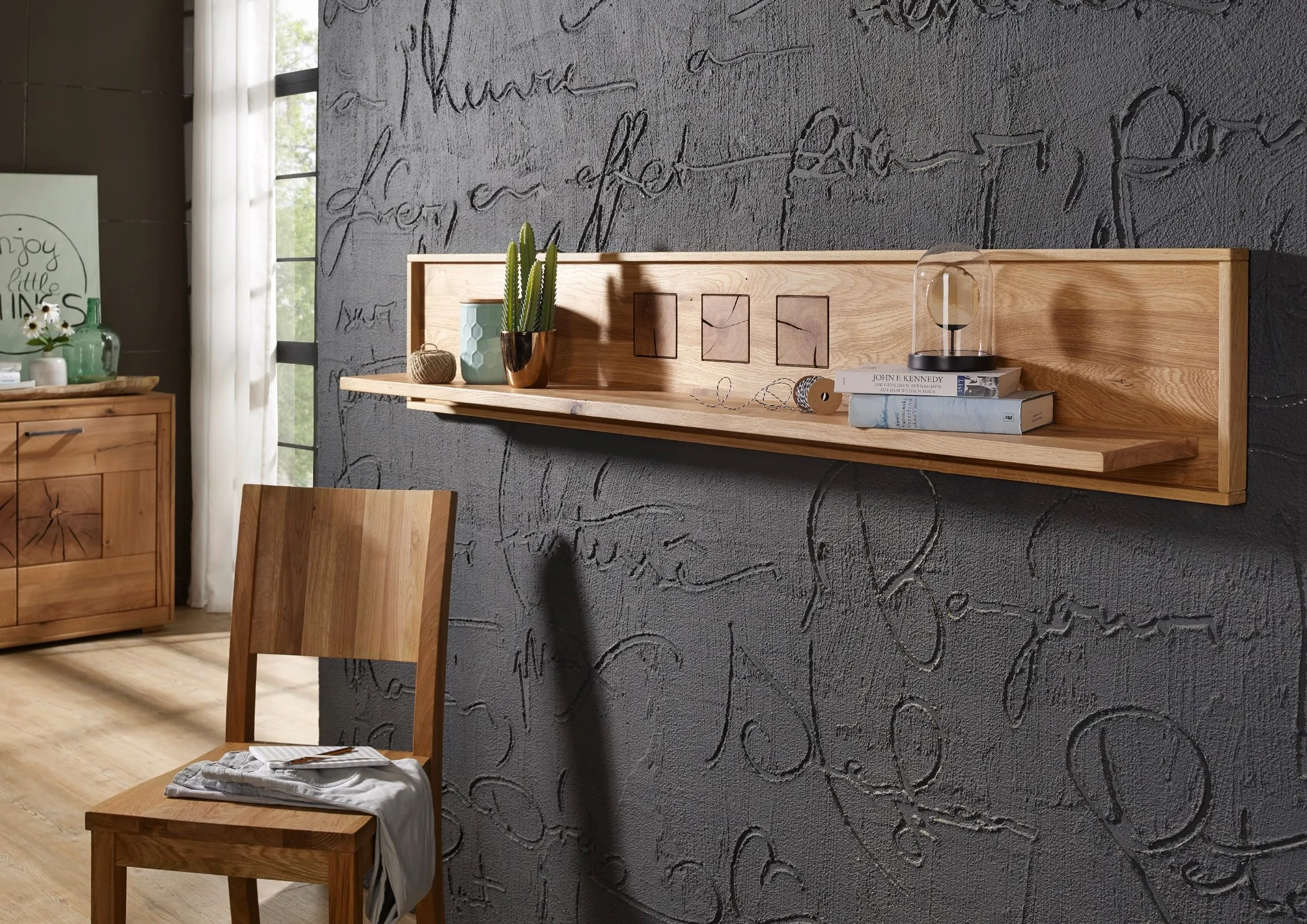 Półka wisząca III Cornflower, dąb olejowany 178 cm - GK_1033151111