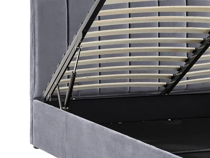 Łóżko z pojemnikiem MONTREAL VELVET 140x200 podnośnik gazowy Tap.192 szary - MONTREALV140SZ