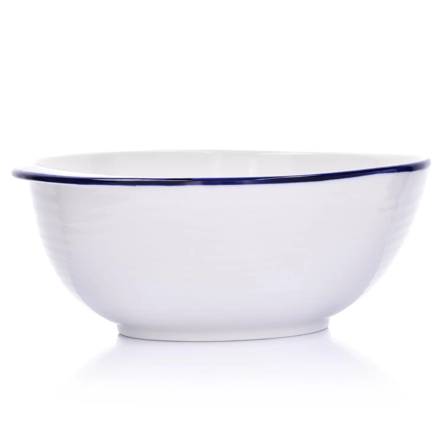 image miska ceramiczna, bielowa miska, niebieska kreska, porcelanowa miska, kuchenna miska