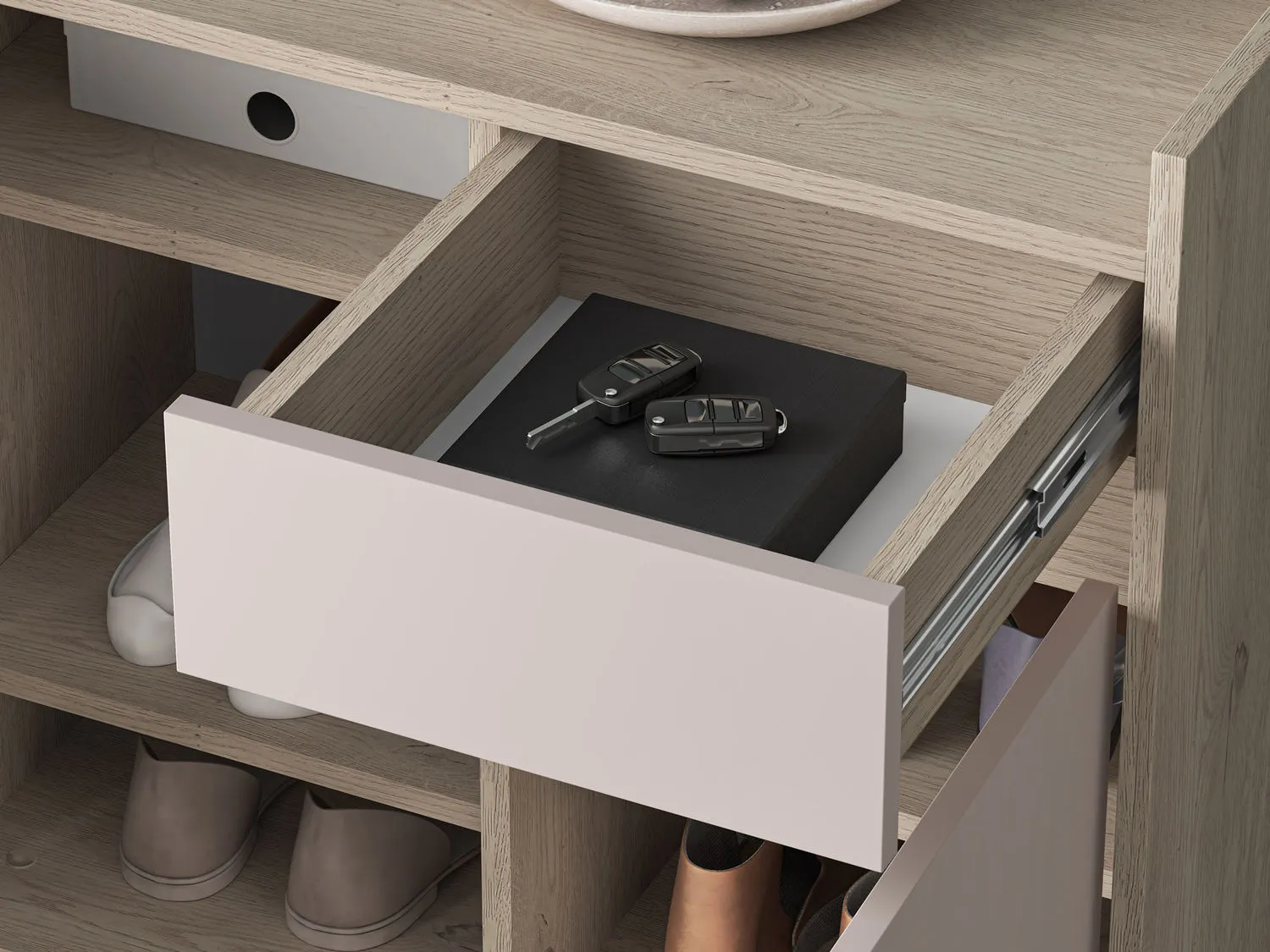 Szafka na buty z szufladą VOCO 70x95 dąb cremona/kaszmir - 1VOCO03-001