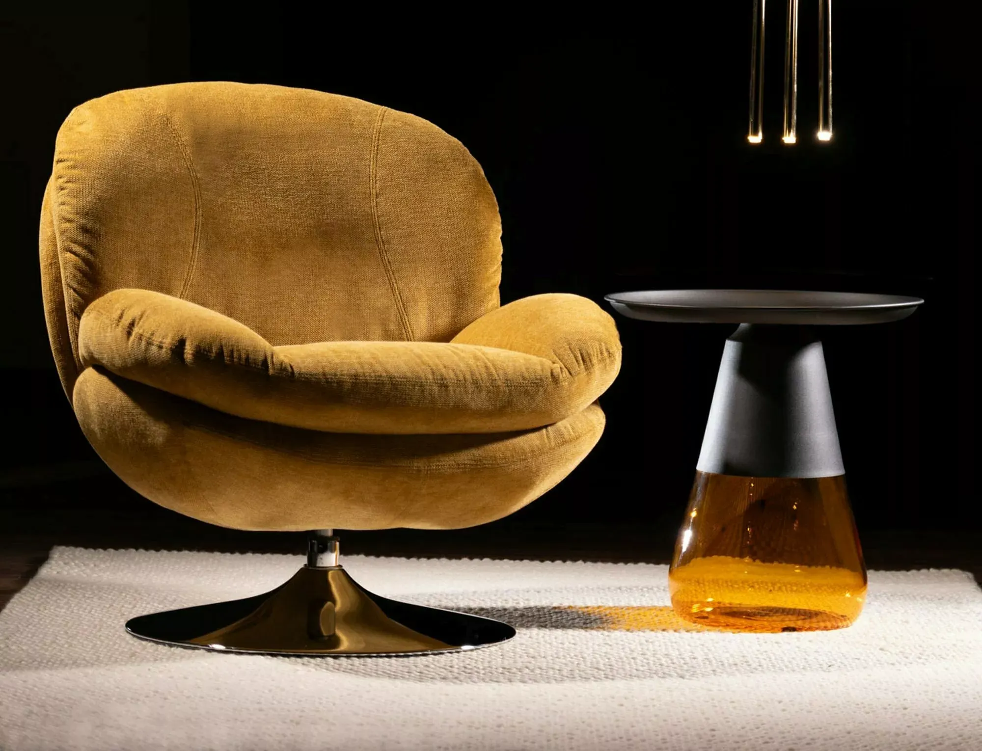 Fotel obrotowy BRIGITTE BREGO curry chromowana noga Signal - BRIGITTEBRCU