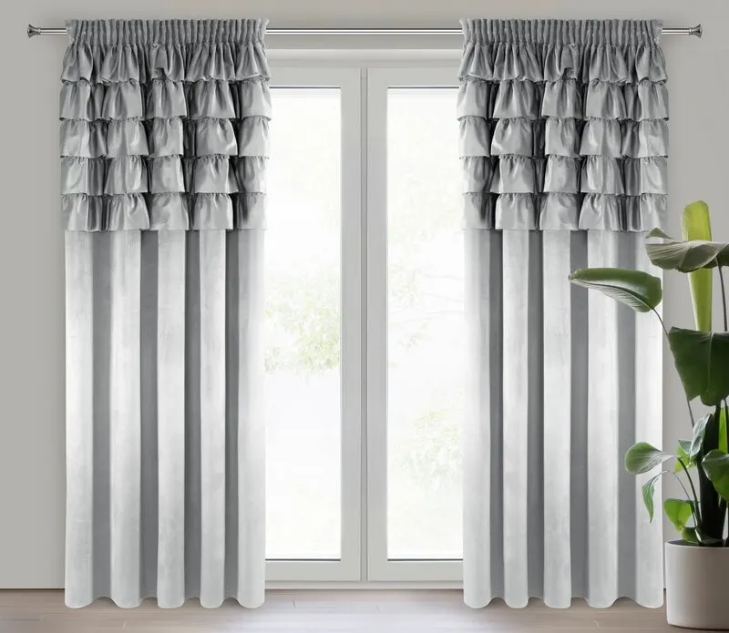 ZASŁONA GOTOWA AURA NA TAŚMIE 140 X 270 CM SREBRNY ZASŁONA GOTOWA AURA NA TAŚMIE 140 X 270 CM SREBRNY