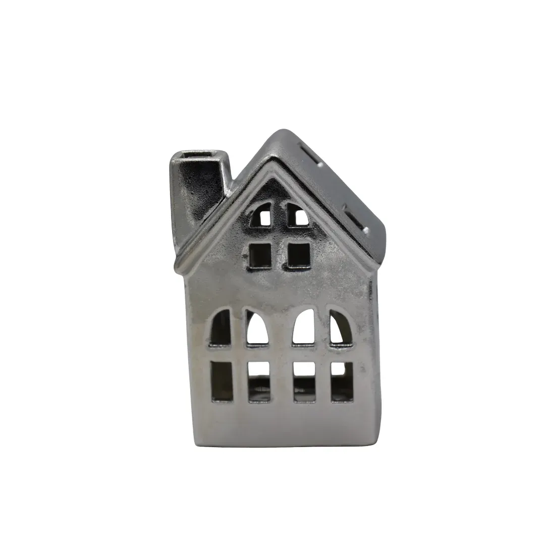 DOMEK ceramiczny SUGAR SILVER na T-light duży srebrny