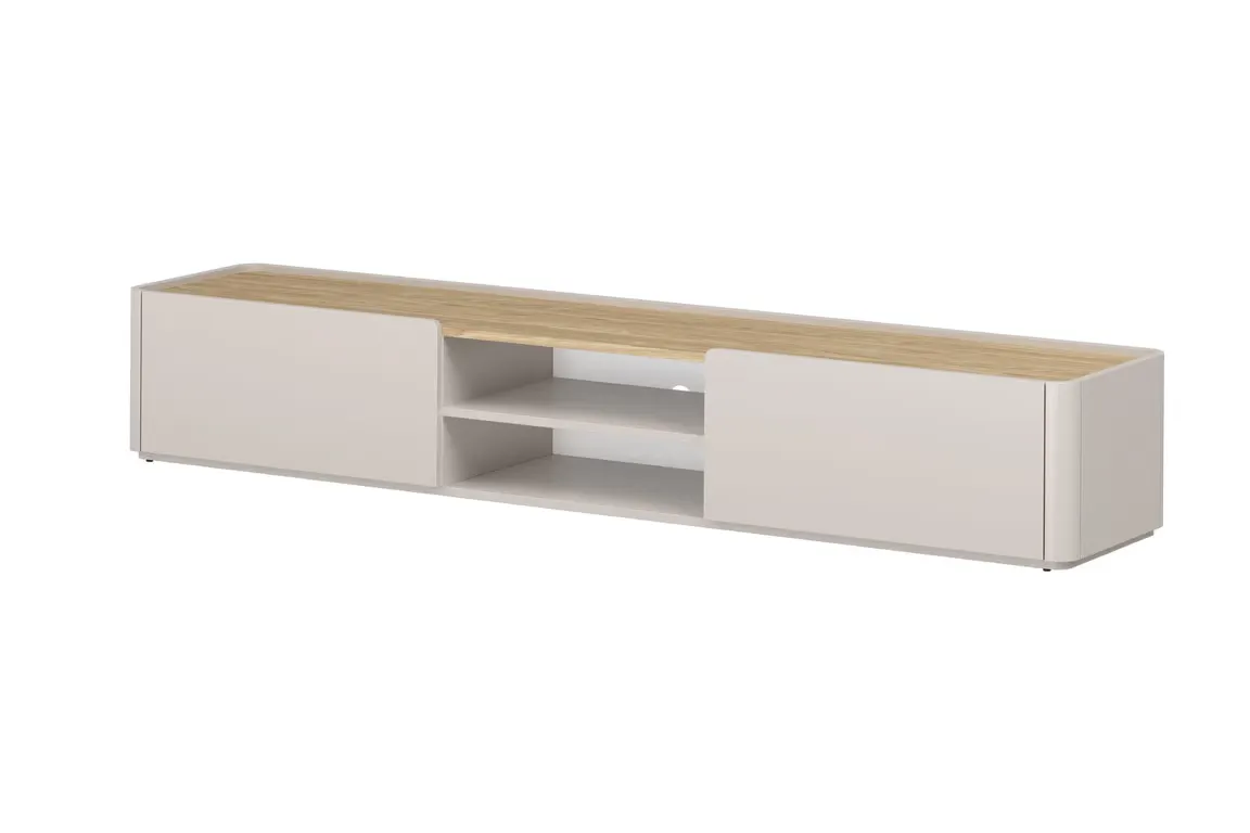 Szafka RTV z klapą i 1 szufladą ELIVO RTV 220cm cashmere dąb olejowany