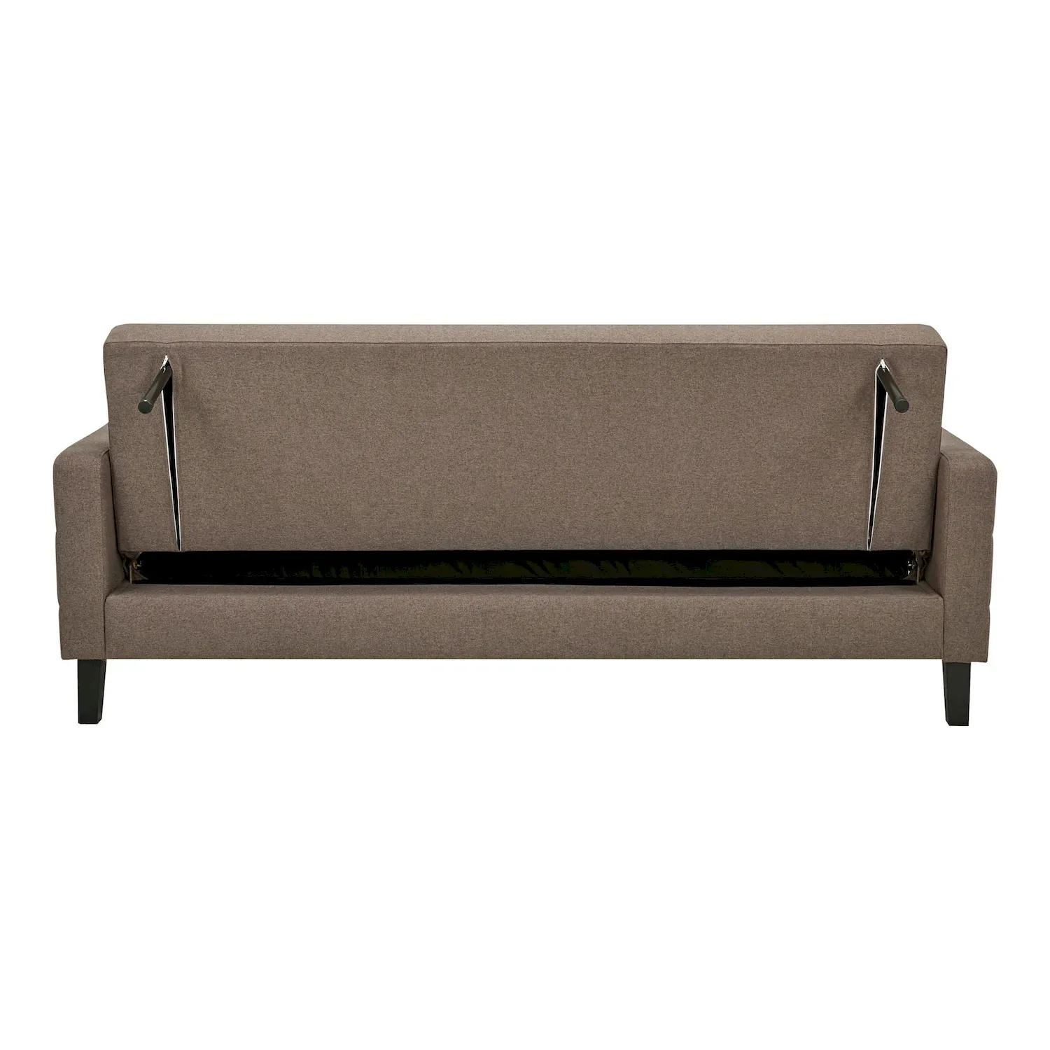 Sofa rozkładana MILTON 204cm pikowana brązowa czarne nogi - 1352010