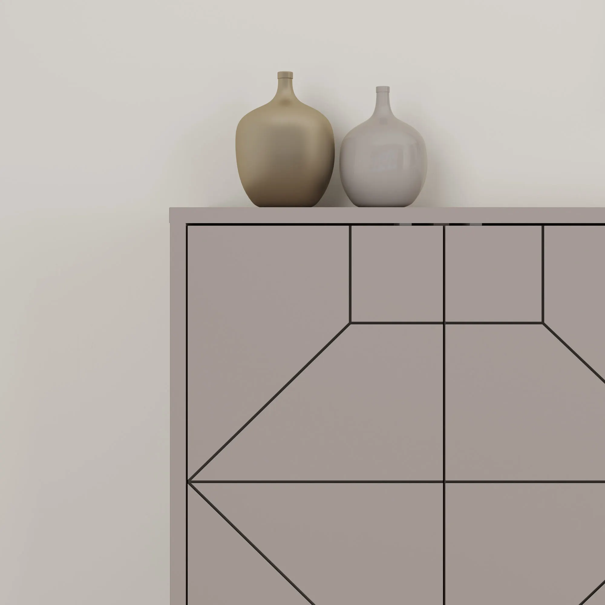 Komoda 6-drzwiowa DUNE 184 cm na metalowych nóżkach jasna mocha - ASI_855DTE4234