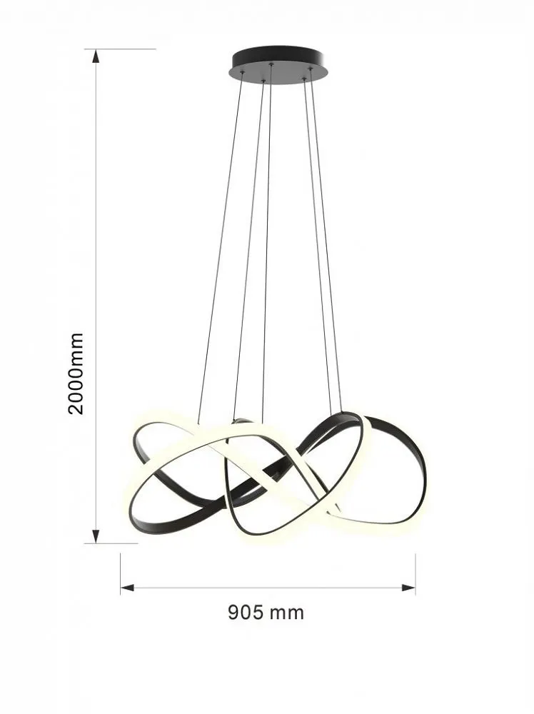 Lampa wisząca ARTE LED czarna — zdjęcie 4