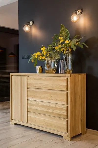 Komoda dębowa KD358 Naturalny DREWMAX — zdjęcie 5