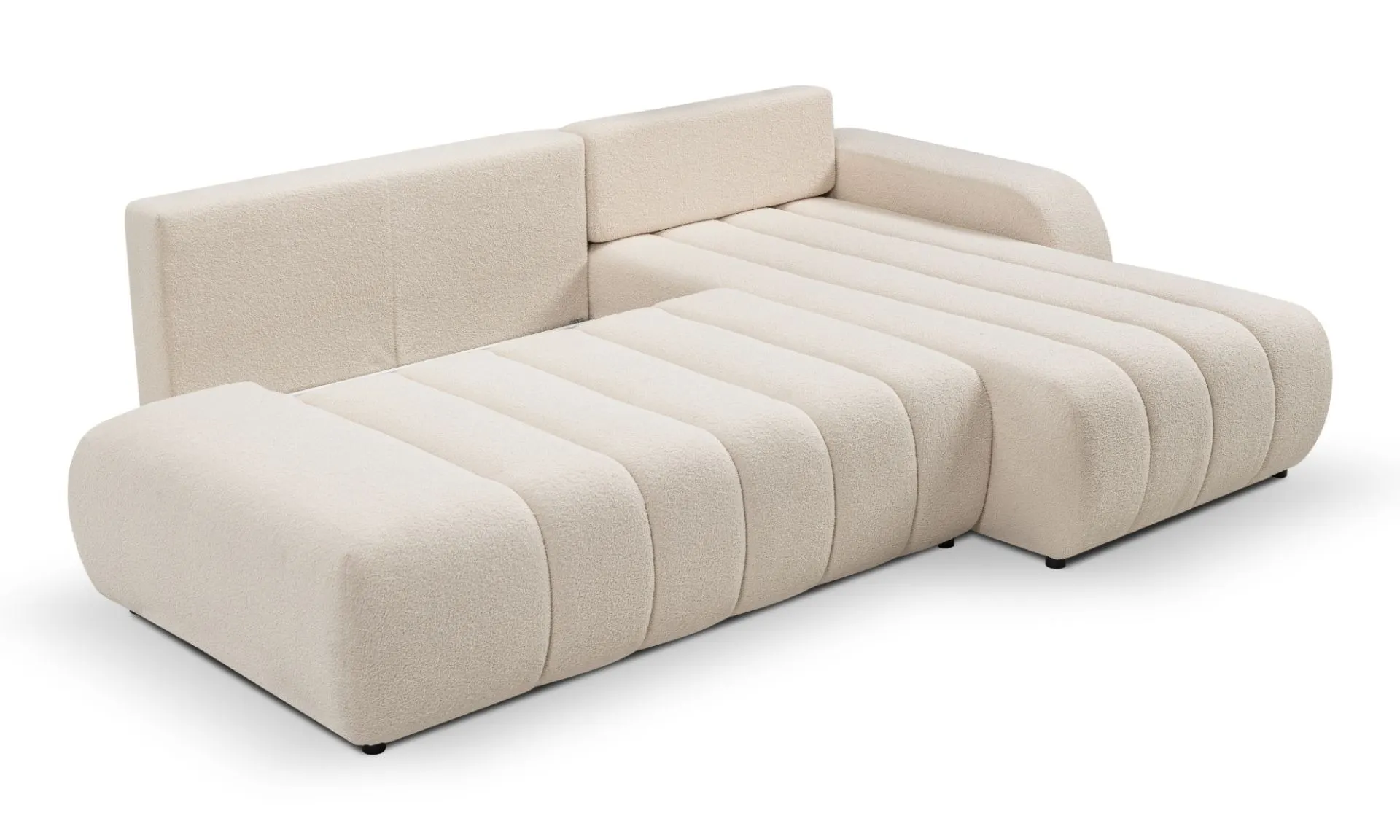 Narożnik rozkładany z pojemnikiem BALOO LAMBI 276 cm lewostronny beżowy - BALOO_NAR_LAMBI8_P