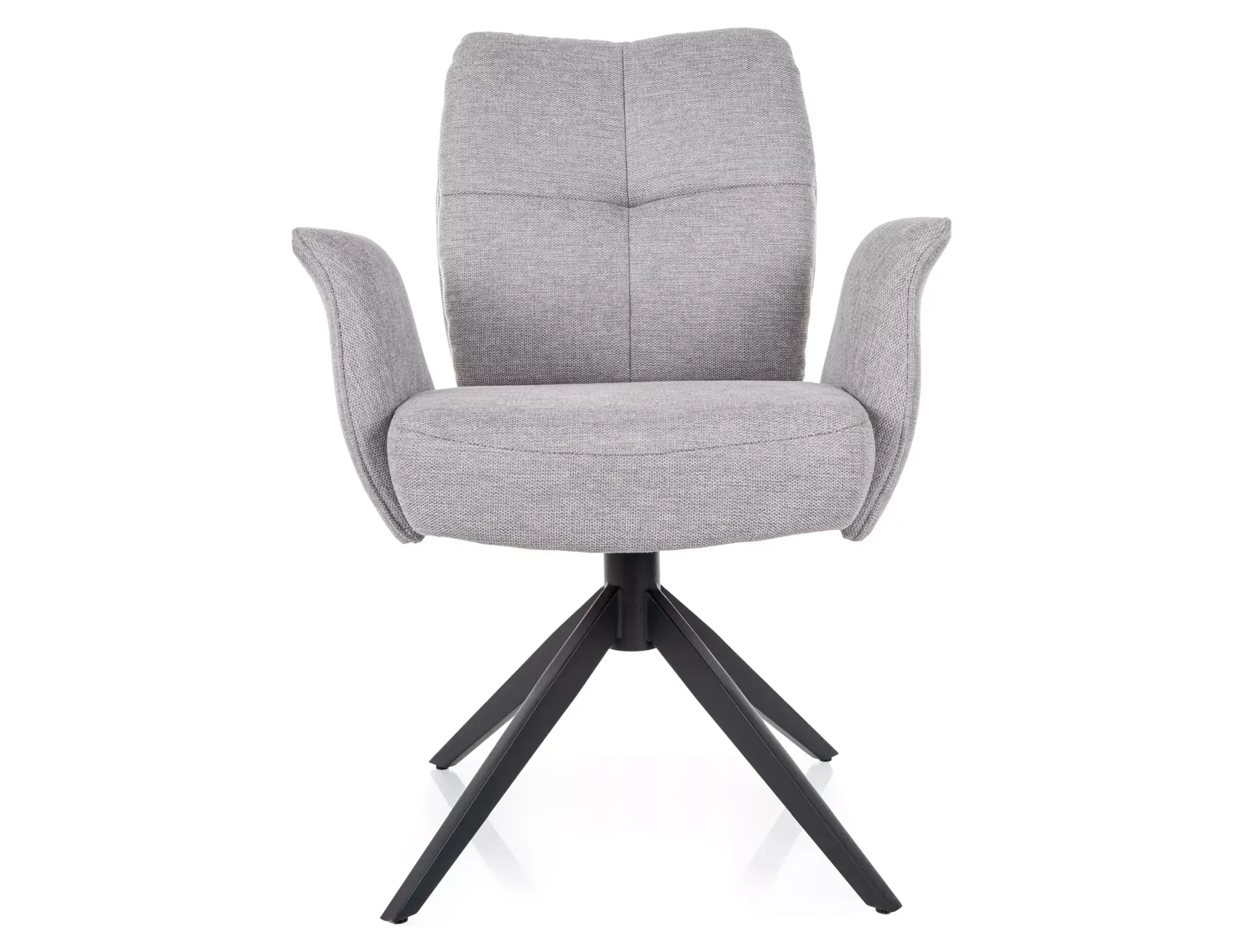 Krzesło obrotowe tapicerowane WING BREGO jasnoszare/czarne nogi - WINGBRCJSZ