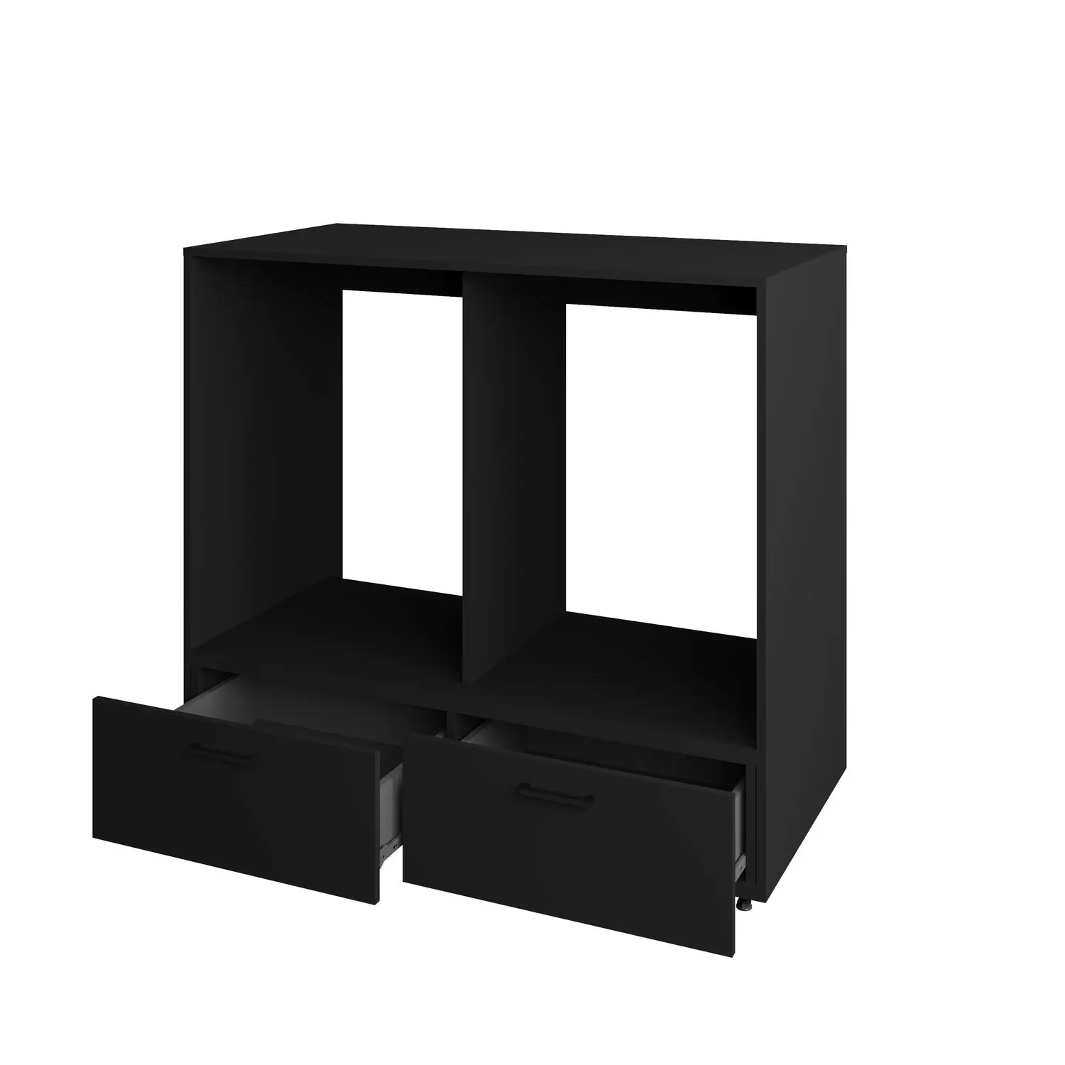 Zabudowa pralki i suszarki z szufladami ROSA 117x132x67 czarna - 30W3NO65