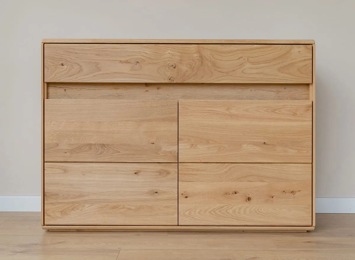 Komoda drewniana DIVISIONE oświetlenie led 123 cm dąb olejowany - ZIDIV07