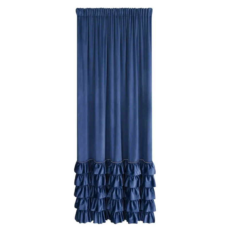 ZASŁONA GOTOWA CARLI NA TAŚMIE 140 X 270 CM GRANATOWY - EU_454033