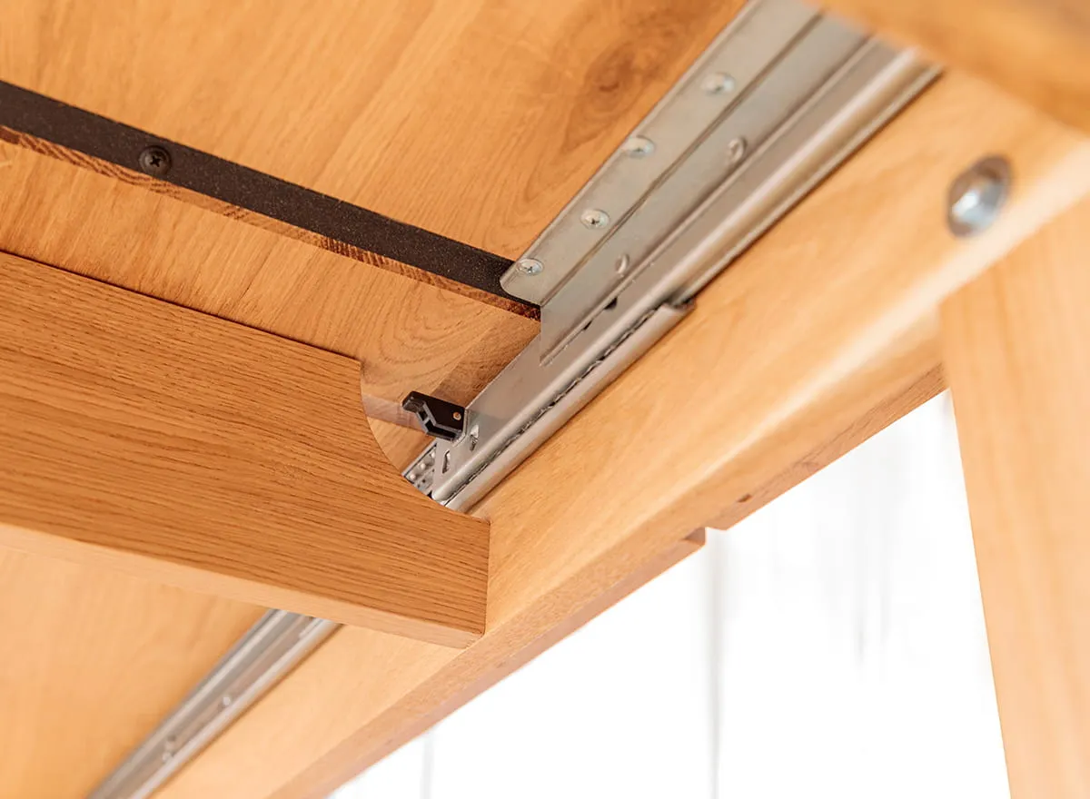 Rozsuwany stół dębowy GROSSI rozkładany 100x200-290 - dąb olejowany - GROSSI200X100