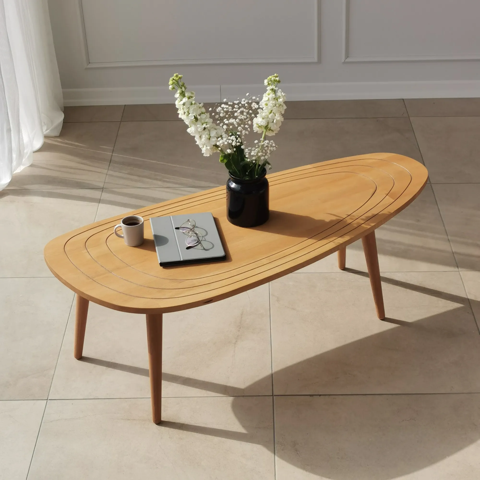 Stolik kawowy drewniany SWEET 50x115 naturalny — zdjęcie 4
