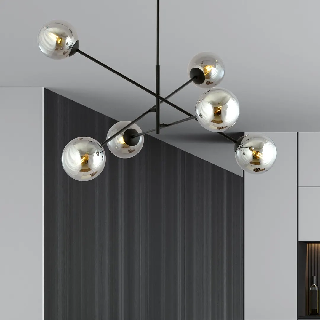 Lampa wisząca LINEAR 6 czarny grafitowy — zdjęcie 4