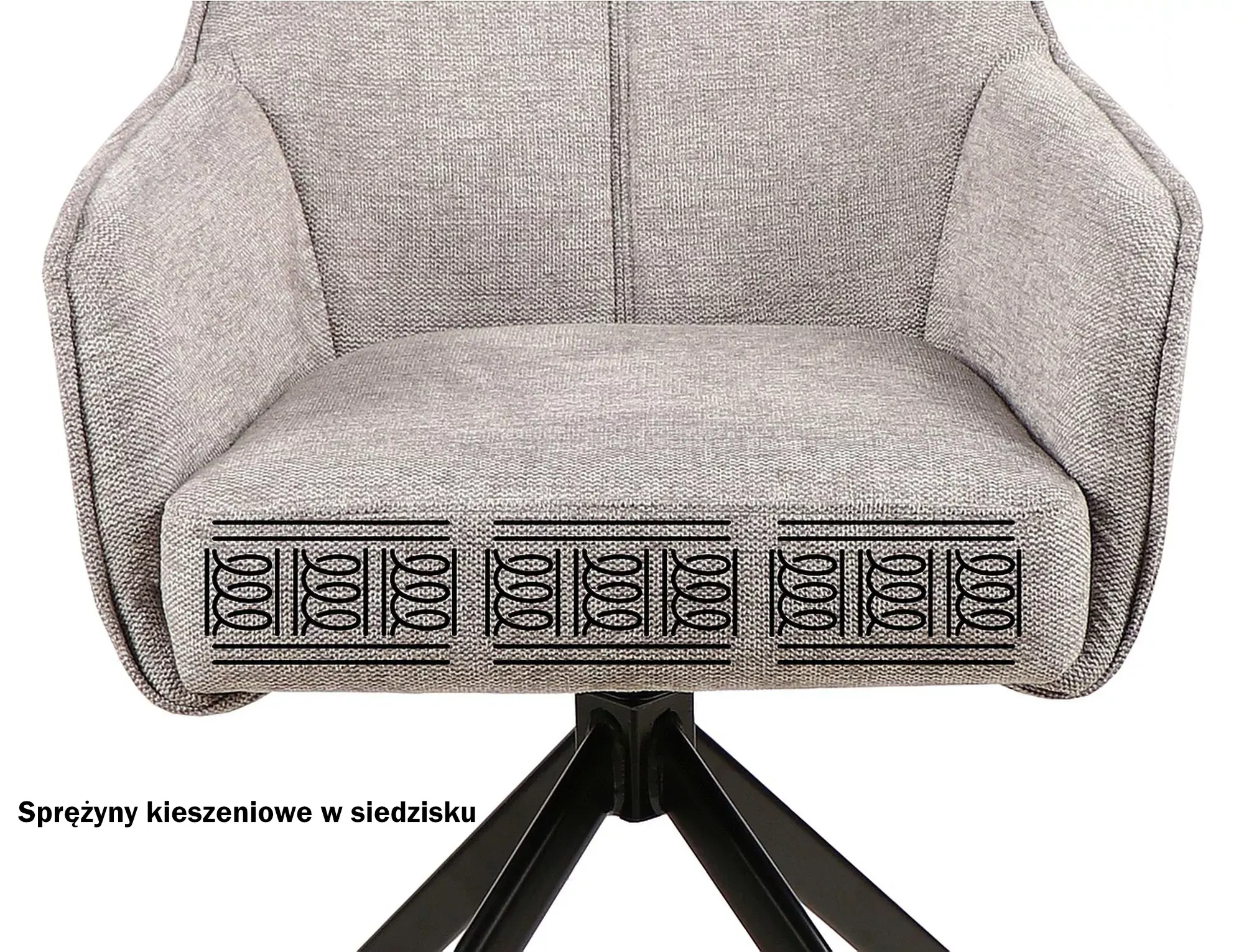 Krzesło obrotowe NOTTI BREGO 18 ciemnoszary czarny stelaż - NOTTIBRCCSZ