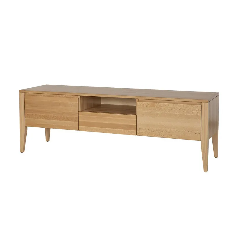 Szafka RTV bukowa RV435 Naturalny DREWMAX — zdjęcie 3