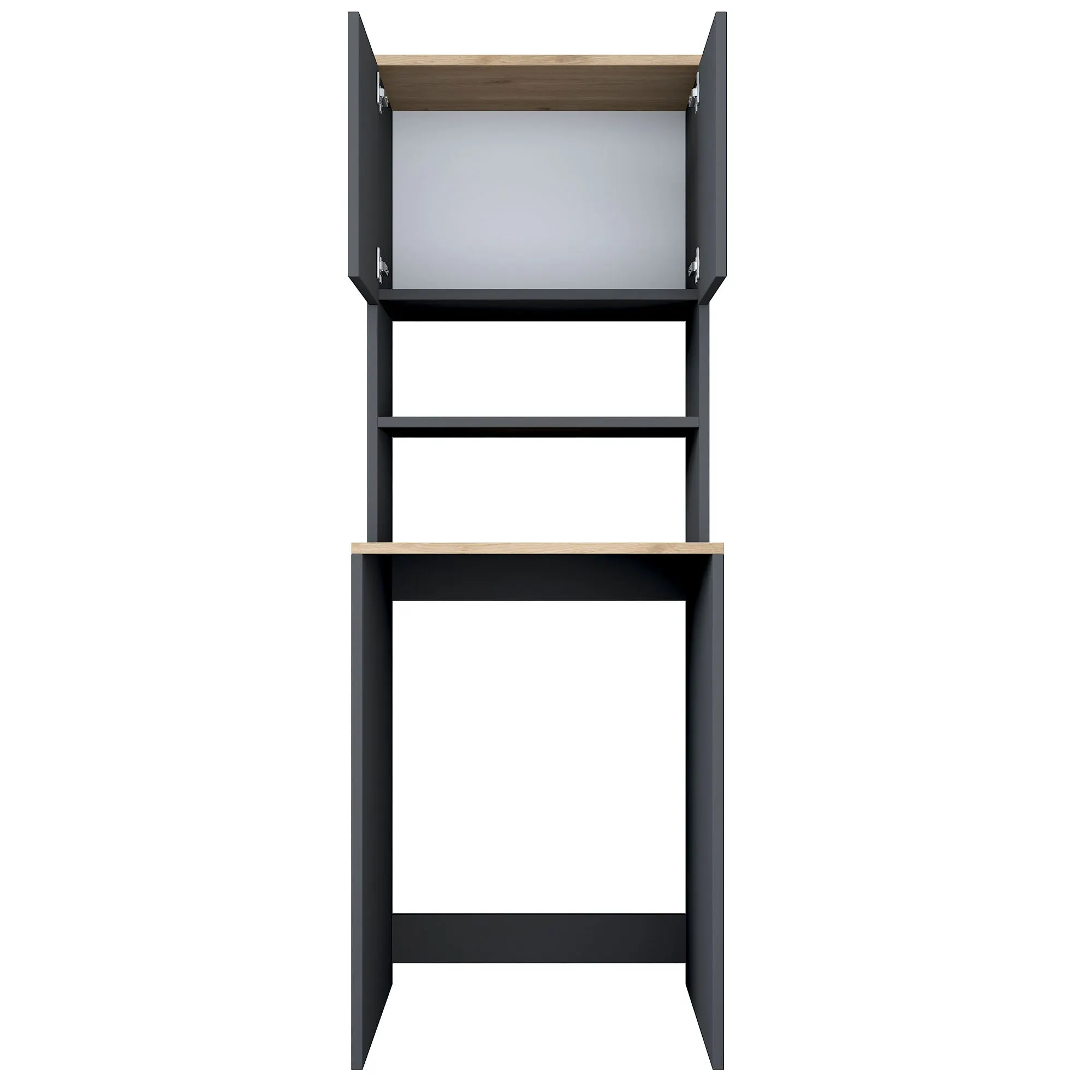 Zabudowa na pralkę z regałem KD101 szer.65 wys. 183,6 antracyt orzech - ASI_893RAN3347