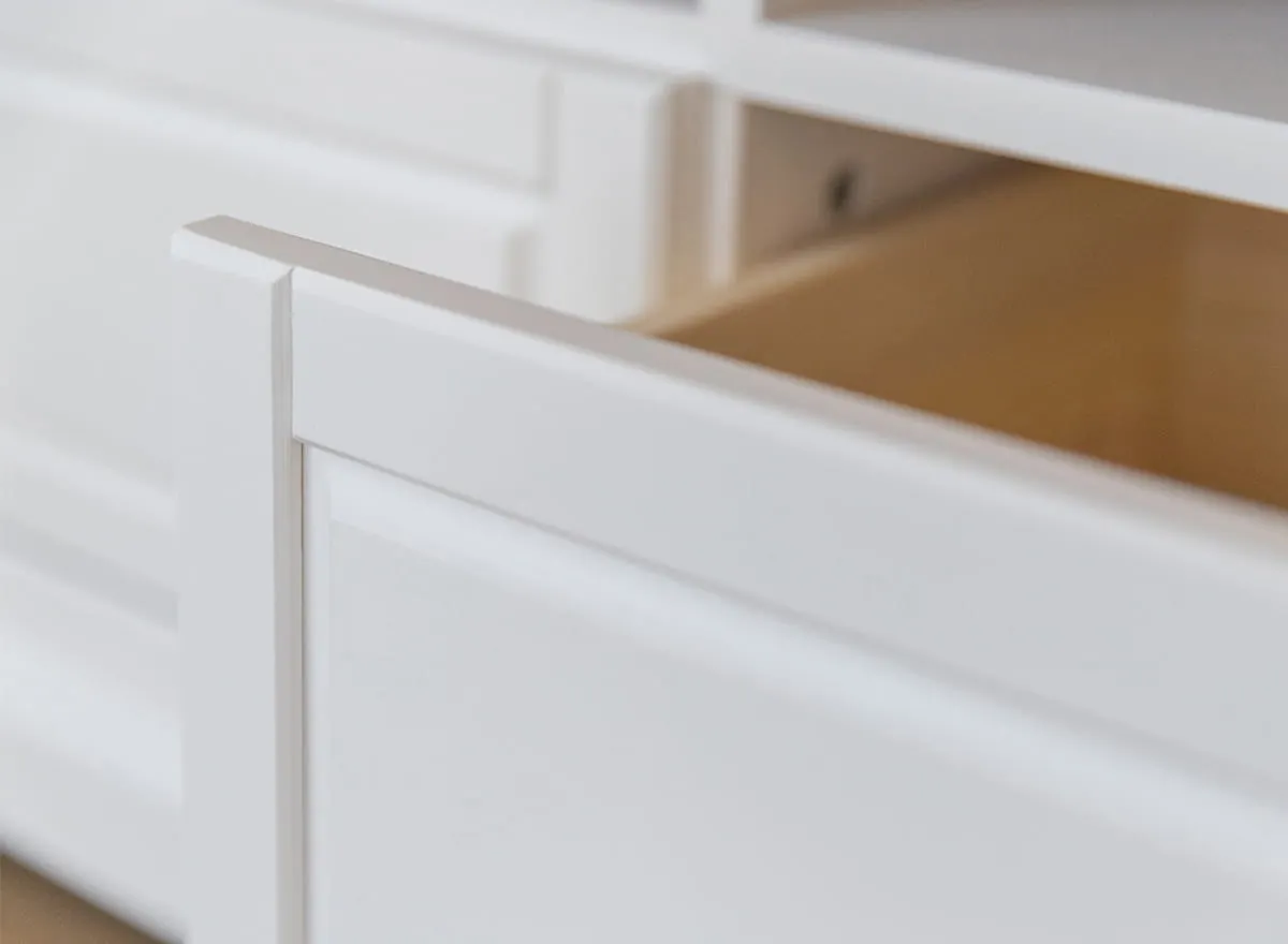 Szafka RTV mała MARONE ELITE z 2 szufladami - biały, złocisty - PLMEL09